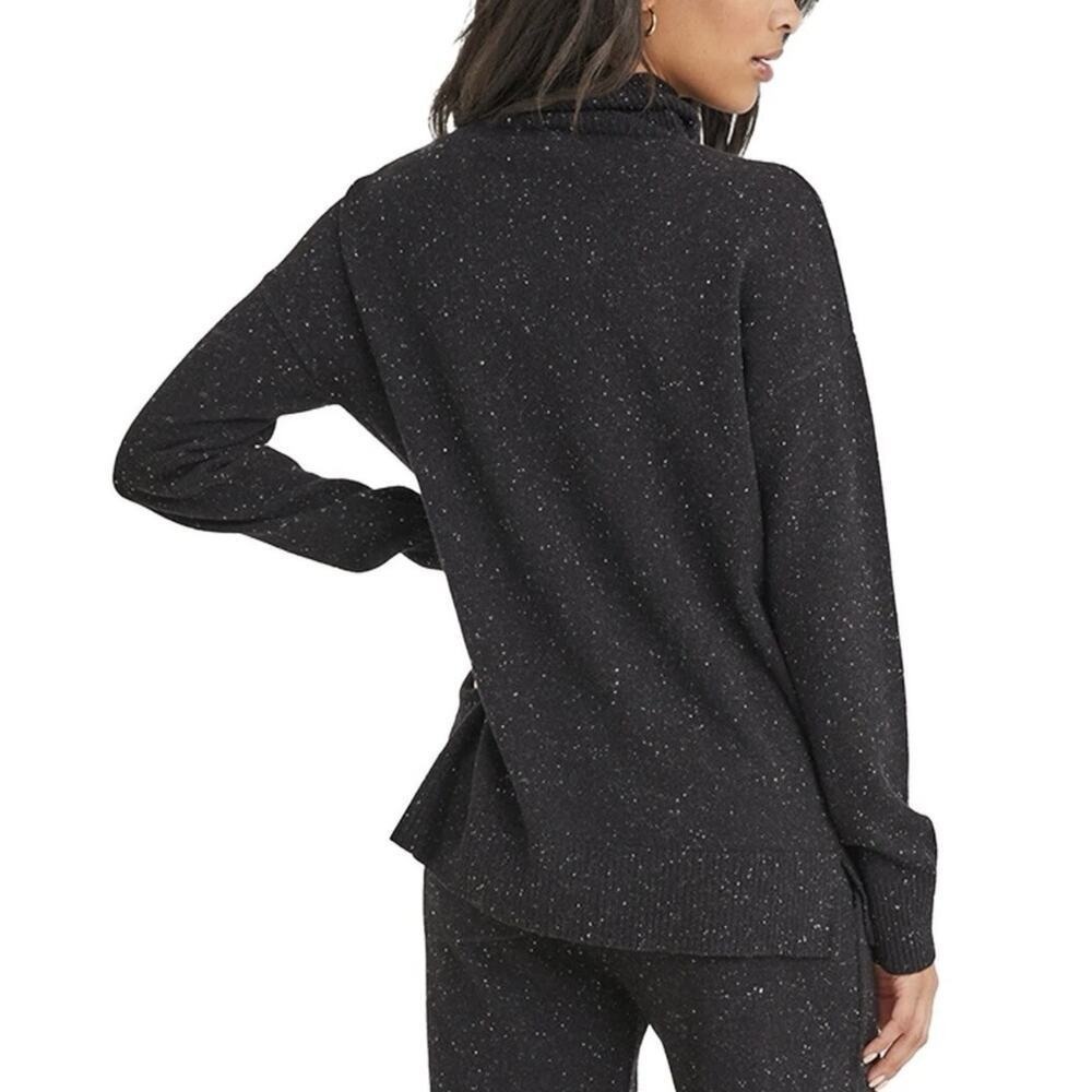 Bella Dahl Black Cashmere Speckled Turtleneck Sweater Size Women's XS - Picture 2 of 14